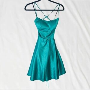 B Darlin - A-line Satin Mini Dress